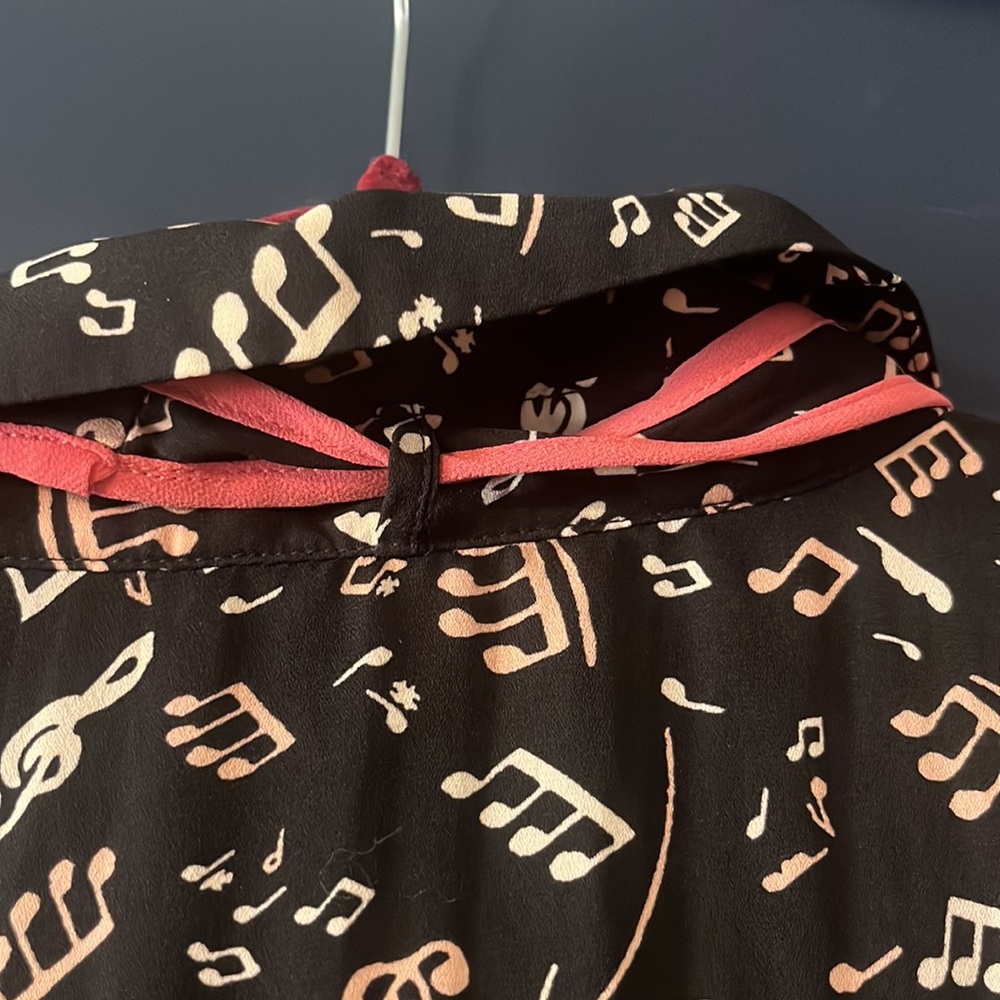 ModCloth Music Note Print Blouse with Removable Neck Tie NWOT XL - Picture 7 of 7